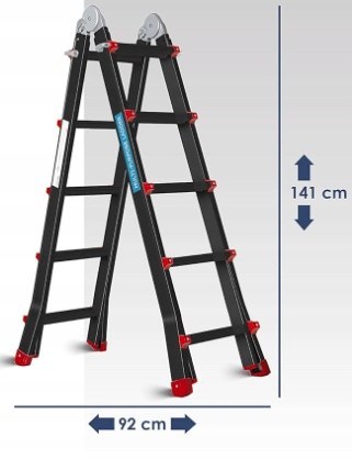 ALUMINIOWA DRABINA TELESKOPOWA WIELOFUNKCYJNA SKŁADANA ROZSTAWNA 5M