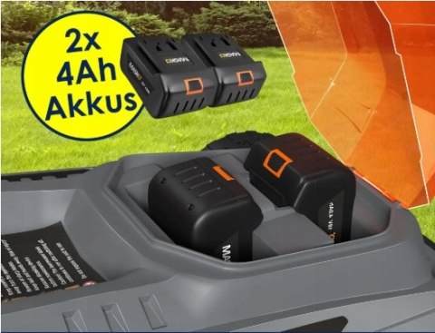 KOSIARKA AKUMULATOROWA 36V 2x4AH CICHA Z REGULACJĄ WYSOKOŚCI KOSIARKA AKUMULATOROWA 36V 2x4AH CICHA Z REGULACJĄ WYSOKOŚCI