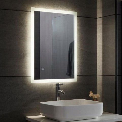 LUSTRO LED DO ŁAZIENKI 50X70 Z FUNKCJĄ ANTYZAPAROWĄ ŚCIEMNIANE LUSTRO LED DO ŁAZIENKI 50X70 Z FUNKCJĄ ANTYZAPAROWĄ ŚCIEMNIANE