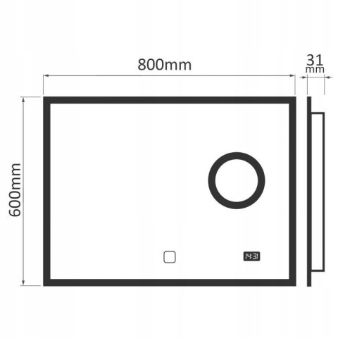 LUSTRO LED Z PODŚWIETLENIEM DO ŁAZIENKI Z CZUJNIKIEM DOTYKOWYM 80X60 LUSTRO LED Z PODŚWIETLENIEM DO ŁAZIENKI Z CZUJNIKIEM DOTYKOWYM 80X60