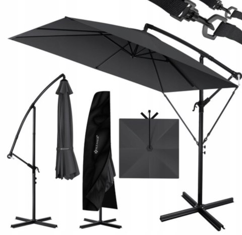 OGRODOWY PARASOL BOCZNY Z KORBĄ LED SOLARNY WODOODPORNY UV OGRODOWY PARASOL BOCZNY Z KORBĄ LED SOLARNY WODOODPORNY UV