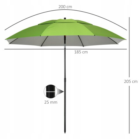 PARASOL PLAŻOWY OGRODOWY SKŁADANY WENTYLACJA REGULACJA pokrowiec z dziurą PARASOL PLAŻOWY OGRODOWY SKŁADANY WENTYLACJA REGULACJA pokrowiec z dziurą