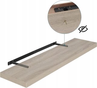 REGAŁ ŚCIENNY PÓŁKA WISZĄCA NA KSIĄŻKI PŁYTY DVD CD 50CM DĄB SONOMA