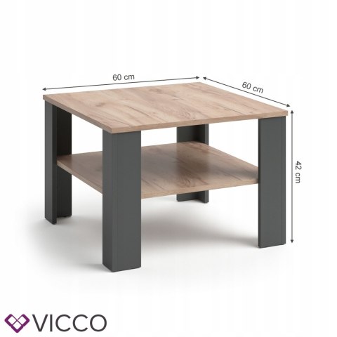 STOLIK KAWOWY NOWOCZESNY HOMER 60X60 SONOMA ANTRACYT BRAK PÓŁKI STOLIK KAWOWY NOWOCZESNY HOMER 60X60 SONOMA ANTRACYT BRAK PÓŁKI