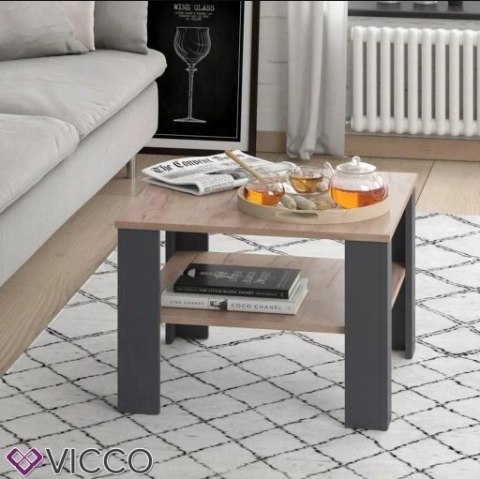 STOLIK KAWOWY NOWOCZESNY HOMER 60X60 SONOMA ANTRACYT BRAK PÓŁKI STOLIK KAWOWY NOWOCZESNY HOMER 60X60 SONOMA ANTRACYT BRAK PÓŁKI