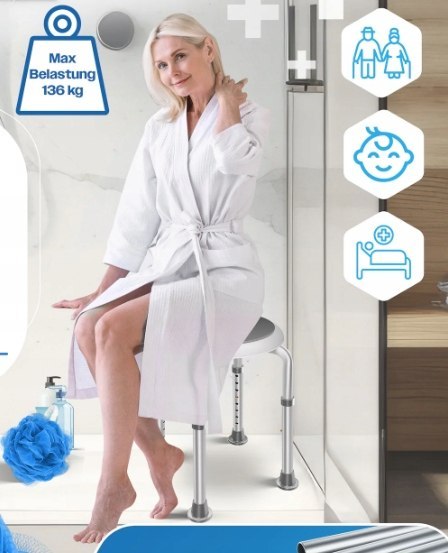 Taboret prysznicowy + uchwyt + myjka Kolor szary Taboret prysznicowy + uchwyt + myjka Kolor szary