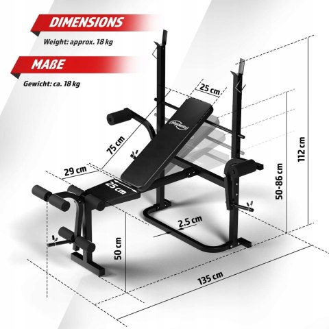 WIELOFUNKCYJNA ŁAWECZKA TRENINGOWA DO ĆWICZEŃ SIŁOWYCH ZE STACJĄ FITNESS WIELOFUNKCYJNA ŁAWECZKA TRENINGOWA DO ĆWICZEŃ SIŁOWYCH ZE STACJĄ FITNESS