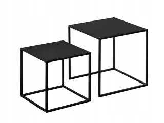 ZESTAW 2 STOLIKÓW KAWOWYCH NOWOCZESNY DESIGN STALOWA RAMA