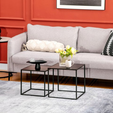ZESTAW 2 STOLIKÓW KAWOWYCH NOWOCZESNY DESIGN STALOWA RAMA ZESTAW 2 STOLIKÓW KAWOWYCH NOWOCZESNY DESIGN STALOWA RAMA