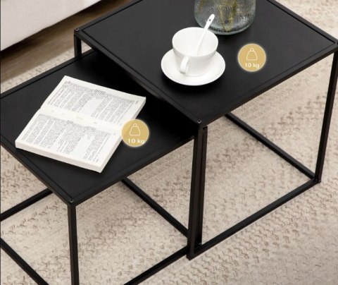 ZESTAW 2 STOLIKÓW KAWOWYCH NOWOCZESNY DESIGN STALOWA RAMA ZESTAW 2 STOLIKÓW KAWOWYCH NOWOCZESNY DESIGN STALOWA RAMA