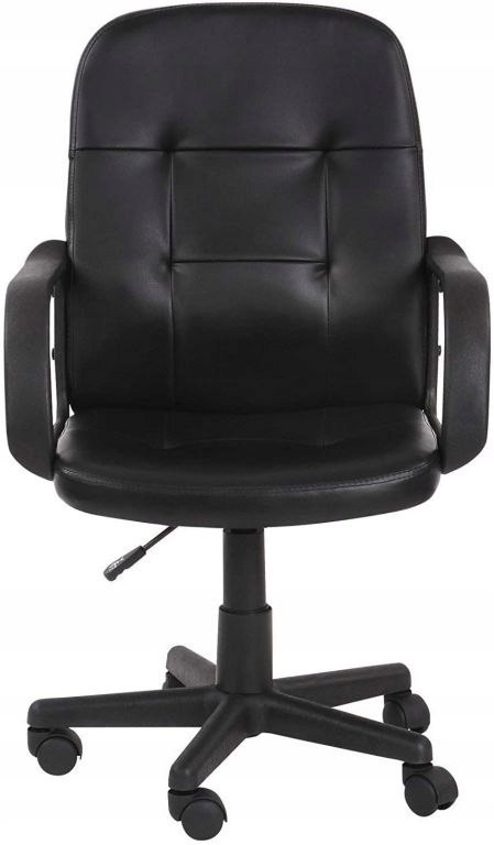 FOTEL BIUROWY OBROTOWY ERGONOMICZNY Z PODŁOKIETNIKAMI CZARNY FOTEL BIUROWY OBROTOWY ERGONOMICZNY Z PODŁOKIETNIKAMI CZARNY