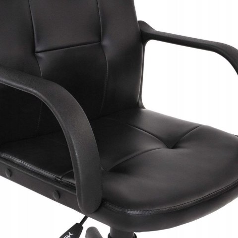 FOTEL BIUROWY OBROTOWY ERGONOMICZNY Z PODŁOKIETNIKAMI CZARNY FOTEL BIUROWY OBROTOWY ERGONOMICZNY Z PODŁOKIETNIKAMI CZARNY