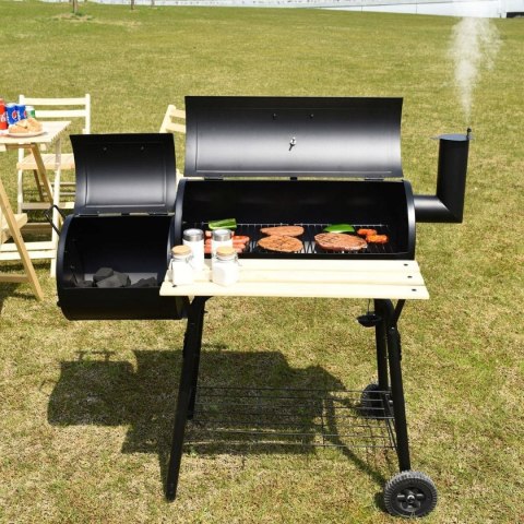 GRILL WĘGLOWY DWUKOMOROWY OGRODOWY Z TERMOMETREM KÓŁKAMI GRILL WĘGLOWY DWUKOMOROWY OGRODOWY Z TERMOMETREM KÓŁKAMI