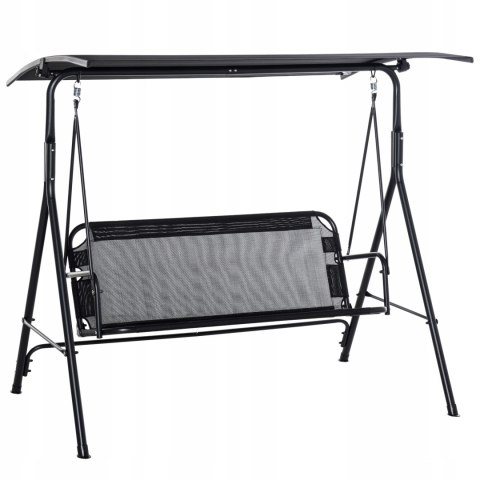 Huśtawka ogrodowa wolnostojąca Outsunny 206 x 116cm - CZARNA Huśtawka ogrodowa wolnostojąca Outsunny 206 x 116cm - CZARNA
