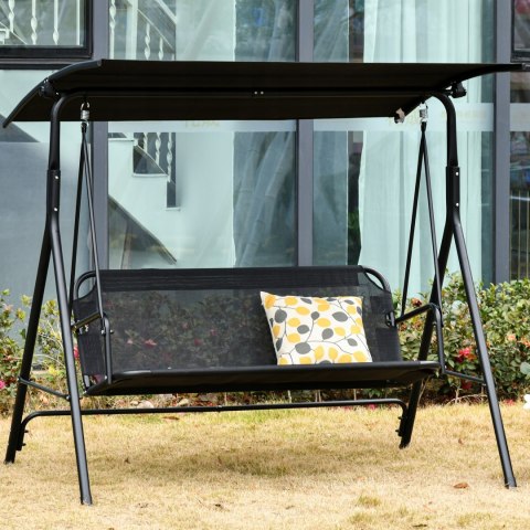 Huśtawka ogrodowa wolnostojąca Outsunny 206 x 116cm - CZARNA Huśtawka ogrodowa wolnostojąca Outsunny 206 x 116cm - CZARNA