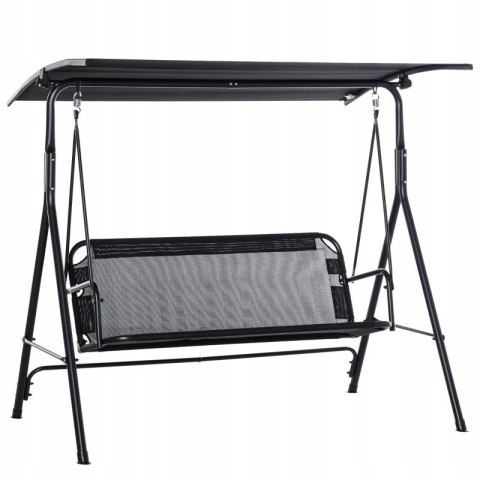 Huśtawka ogrodowa wolnostojąca Outsunny 206 x 116cm - CZARNA Huśtawka ogrodowa wolnostojąca Outsunny 206 x 116cm - CZARNA