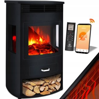KOMINEK ELEKTRYCZNY Z FUNKCJĄ GRZANIA TIMER LED PŁOMIEŃ WIFI PILOT 1900W