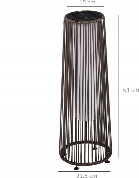 LAMPA OGRODOWA SOLARNA LED RATTAN ZEWNĘTRZNA DEKORACYJNA LAMPA OGRODOWA SOLARNA LED RATTAN ZEWNĘTRZNA DEKORACYJNA