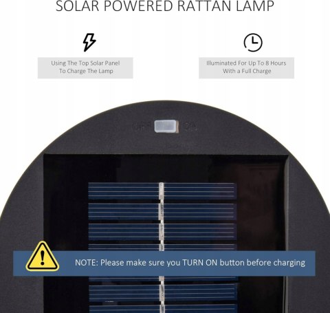 LAMPA OGRODOWA SOLARNA LED RATTAN ZEWNĘTRZNA DEKORACYJNA LAMPA OGRODOWA SOLARNA LED RATTAN ZEWNĘTRZNA DEKORACYJNA