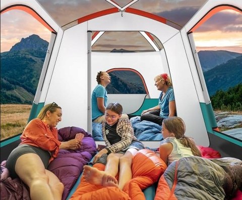 NAMIOT RODZINNY DWUKOMOROWY Z PRZEDSIONKIEM CAMPING NAMIOT RODZINNY DWUKOMOROWY Z PRZEDSIONKIEM CAMPING