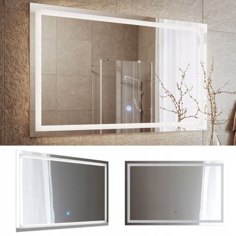 NOWOCZESNE LUSTRO LED ŁAZIENKOWE 110X70 Z PODŚWIETLENIEM ŚCIENNE NOWOCZESNE LUSTRO LED ŁAZIENKOWE 110X70 Z PODŚWIETLENIEM ŚCIENNE
