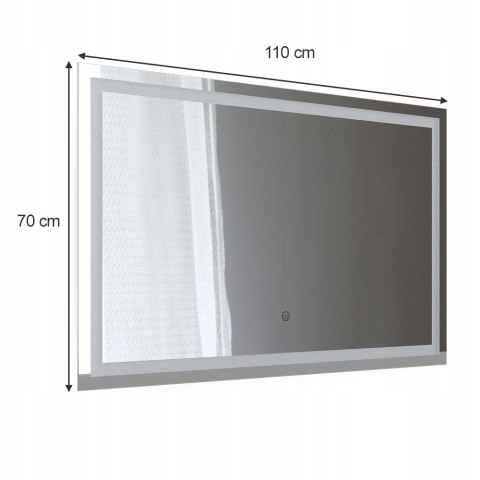 NOWOCZESNE LUSTRO LED ŁAZIENKOWE 110X70 Z PODŚWIETLENIEM ŚCIENNE NOWOCZESNE LUSTRO LED ŁAZIENKOWE 110X70 Z PODŚWIETLENIEM ŚCIENNE
