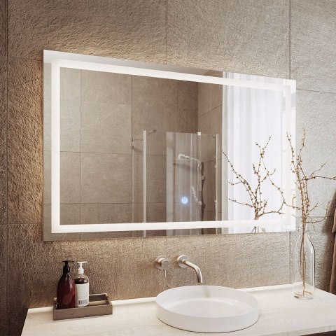 NOWOCZESNE LUSTRO LED ŁAZIENKOWE 110X70 Z PODŚWIETLENIEM ŚCIENNE NOWOCZESNE LUSTRO LED ŁAZIENKOWE 110X70 Z PODŚWIETLENIEM ŚCIENNE