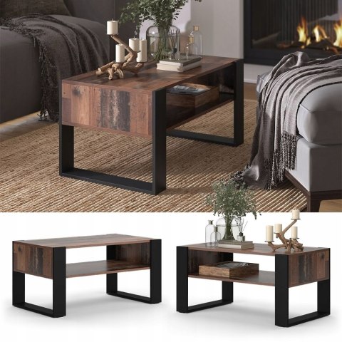 STOLIK KAWOWY Z PÓŁKĄ DO SALONU NOWOCZESNY DESIGN STOLIK KAWOWY Z PÓŁKĄ DO SALONU NOWOCZESNY DESIGN