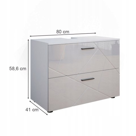 SZAFKA ŁAZIENKOWA POD UMYWALKĘ Z SZUFLADAMI 80 CM NOWOCZESNA