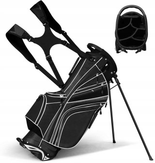TORBA GOLFOWA STOJĄCA LEKKA 4 PRZEGRODY KIESZENIE WSPORNIK