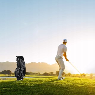 TORBA GOLFOWA STOJĄCA LEKKA 4 PRZEGRODY KIESZENIE WSPORNIK