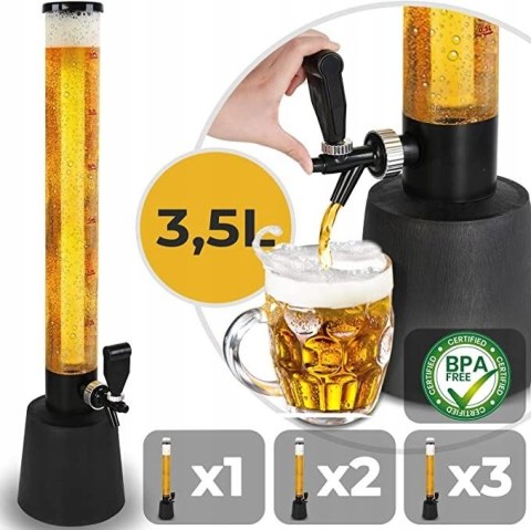 WIEŻA PIWNA DOZOWNIK 3,5L KOLUMNA Z KRANIKIEM DO NAPOJÓW IMPREZA