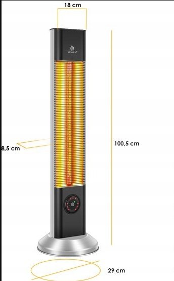 PROMIENNIK TARASOWY DOMOWY STOJĄCY 2000W PILOT POKROWIEC