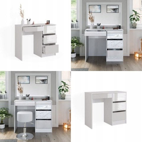 TOALETKA KOSMETYCZNA BIAŁA 90CM 4 PÓŁKI USZKODZONY ELEMENT