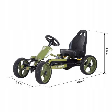 GOKART DZIECIĘCY NA PEDAŁY Z HAMULCEM RĘCZNYM REGULOWANE SIEDZISKO