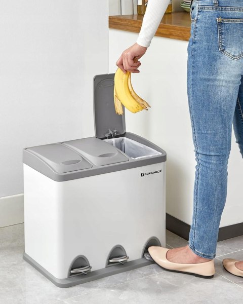 KOSZ NA ŚMIECI 3 KOMORY SEGREGACJA PEDAŁY RECYKLING KUCHNIA