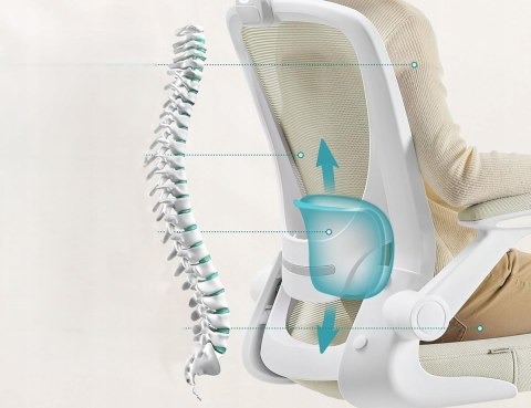 KRZESŁO BIUROWE ERGONOMICZNE Z FUNKCJĄ BUJANIA I PODŁOKIETNIKAMI