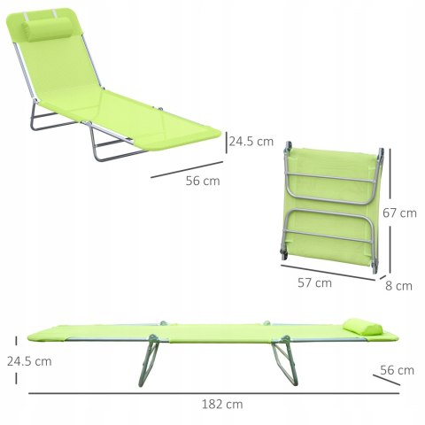 LEŻAK PLAŻOWY OGRODOWY SKŁADANY REGULOWANY WYGODNY LEKK