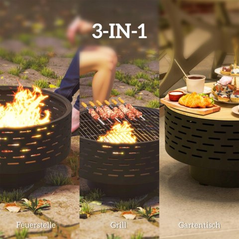 OGNISKO OGRODOWE 3W1 GRILL STÓŁ ZEWNĘTRZNY PALENISKO