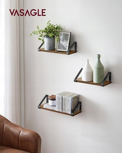 Półka płyta wiórowa Vasagle 40 x 12 cm odcienie brązu