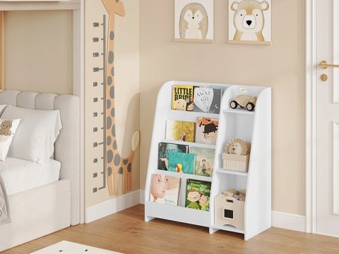 Regał Montessori dziecięcy 4 półki + 3 schowki biały 90 cm