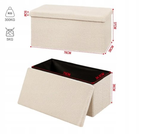 Skrzynia siedzisko eSituro 76x37x38cm 80L 300kg beżowa